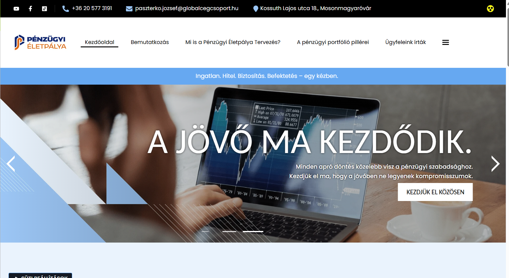 Pénzügyi életpálya.hu nyitóoldal képe