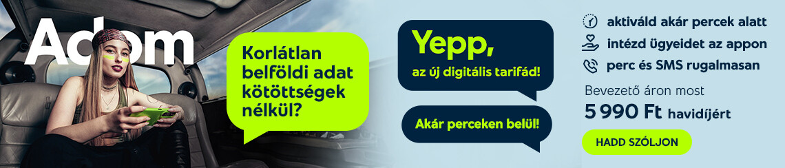 Korlátlan belföldi adat, kötöttségek nélkül? Yepp, az új digitális tarifád! Akár perceken belül!