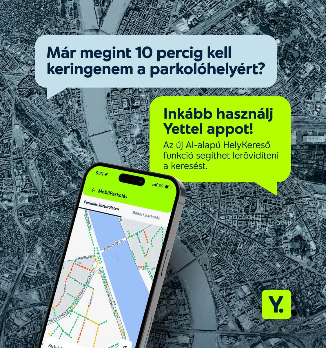 MobilParkolás - HelyKereső funkció a Yettel appban