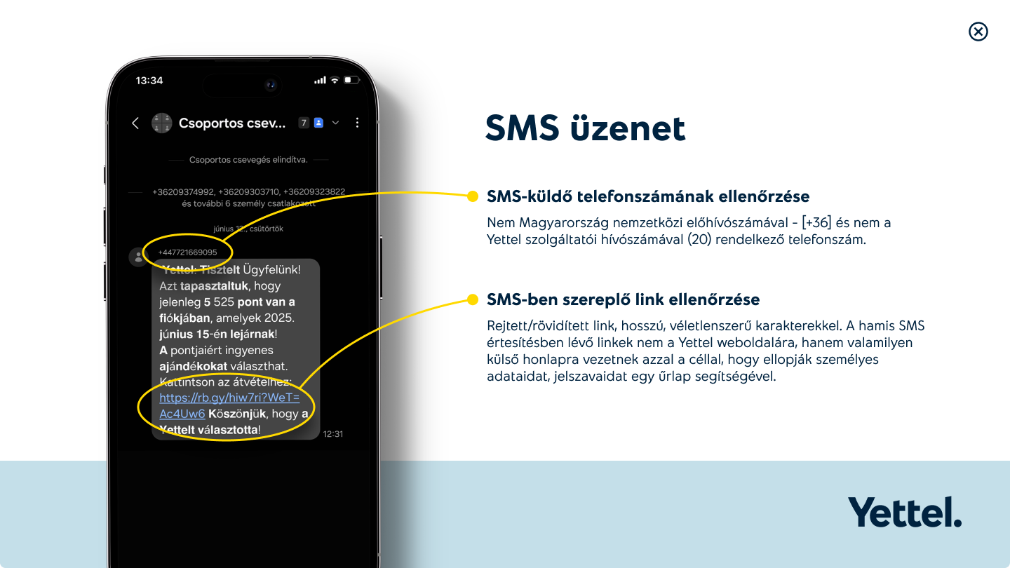 Hamis SMS példa