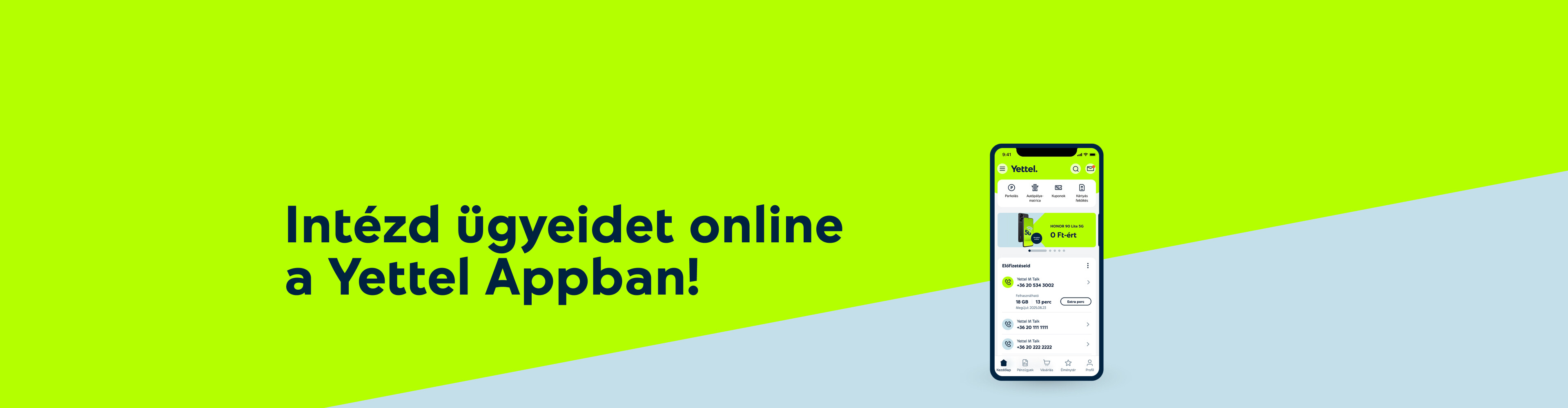 Intézd ügyeidet online a Yettel appon