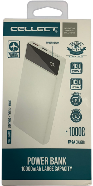 CEL Powerbank 10000mAh,20W,white CEL Powerbank 10000mAh,20W,white