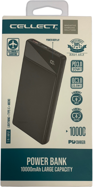 CEL Powerbank 10000mAh,20W,black CEL Powerbank 10000mAh,20W,black