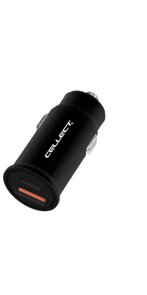 CEL Car charger adapter 20W USB-C, USB-A CEL Car charger adapter 20W USB-C, USB-A