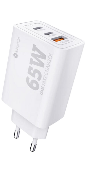 MN Wall charger,65W,USB-C,USB-A,white