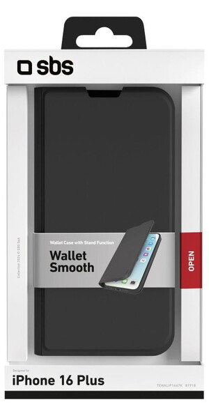 SBS Wallet Case,iPhone 16 Plus,black SBS Wallet Case,iPhone 16 Plus,black