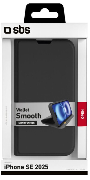 SBS Wallet case, iPhone 16e, black