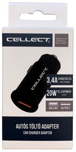 CEL Car charger adapter 20W USB-C, USB-A CEL Car charger adapter 20W USB-C, USB-A