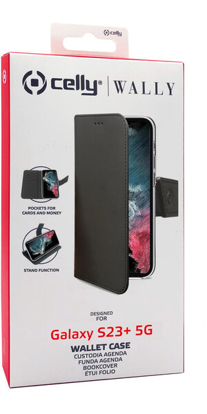 CLY WALLY Flip case,black,Samsung S23+ CLY WALLY Flip case,black,Samsung S23+