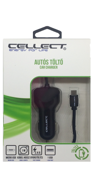 Autós töltő Micro USB,2.4A
