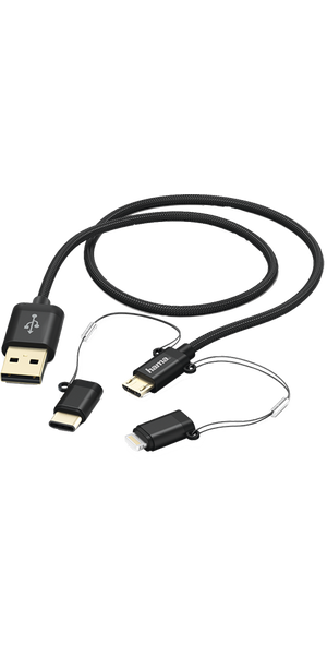 Hama 3in1 cable,microUSB/Type-C/MFI 1,5m