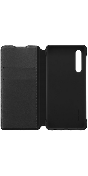 Huawei P30 wallet tok, Fekete Huawei P30 wallet tok, Fekete