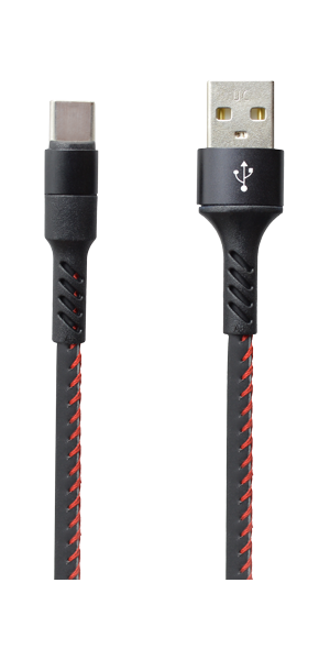 MN USB-C - USB-A cable, TPU, black/red