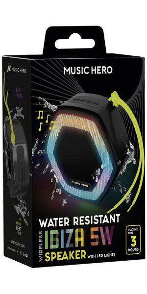 SBS MusicHero IBIZA 5W LED speaker,black SBS MusicHero IBIZA 5W LED speaker,black