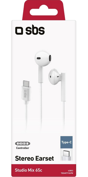 SBS Stereo headset, USB-C, white SBS Stereo headset, USB-C, white