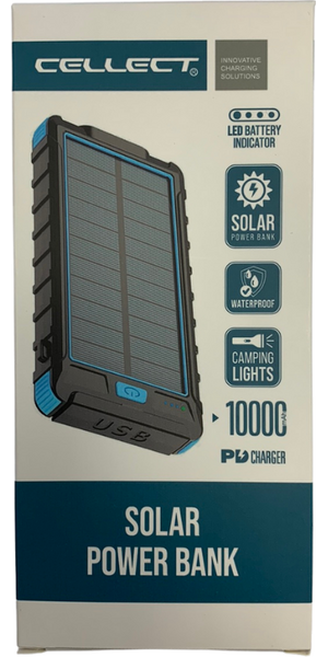 CEL Solar Powerbank with Flash,10000 mAh