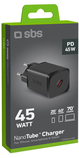 SBS Wall charger, GaN, 45W, USB-C WoC