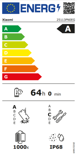 Xiaomi 17 12/256 GB Xiaomi 17 12/256 GB A energetikai besorolás