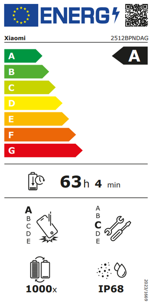 Xiaomi 17 Ultra 16/512GB Xiaomi 17 Ultra 16/512GB A energetikai besorolás