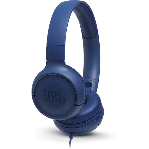 JBL T500 wired on-ear headphone, blue